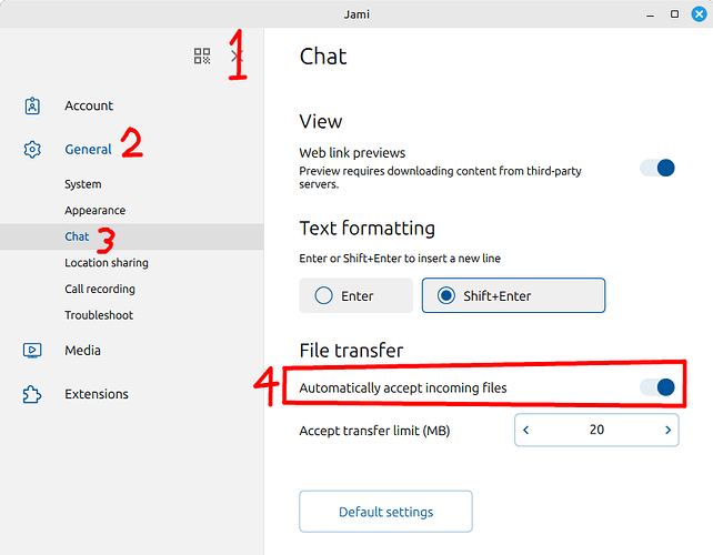 Automatically accept incoming files