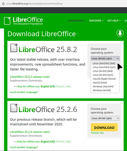 LibreOffice 25.8 supported operating systems