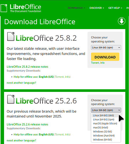 LibreOffice 25.2 supported operating systems